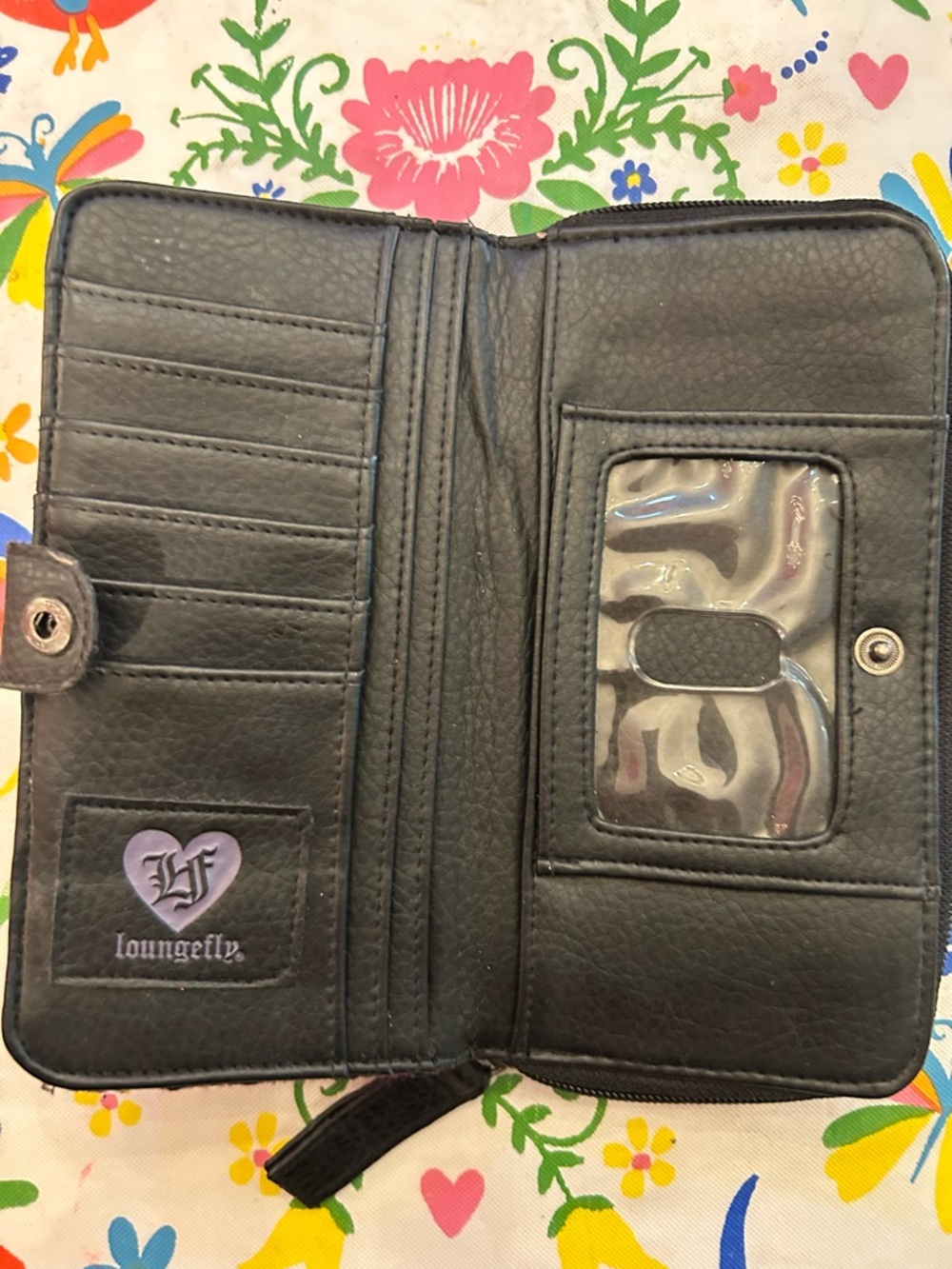 Loungefly Black y2K Wallet with Clear ID Window